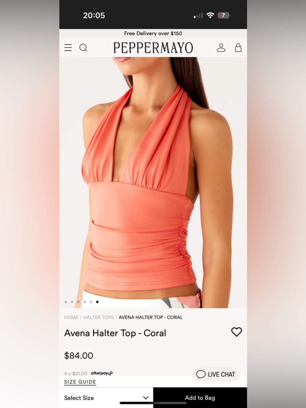 Peppermayo Avena Halter Top - Coral